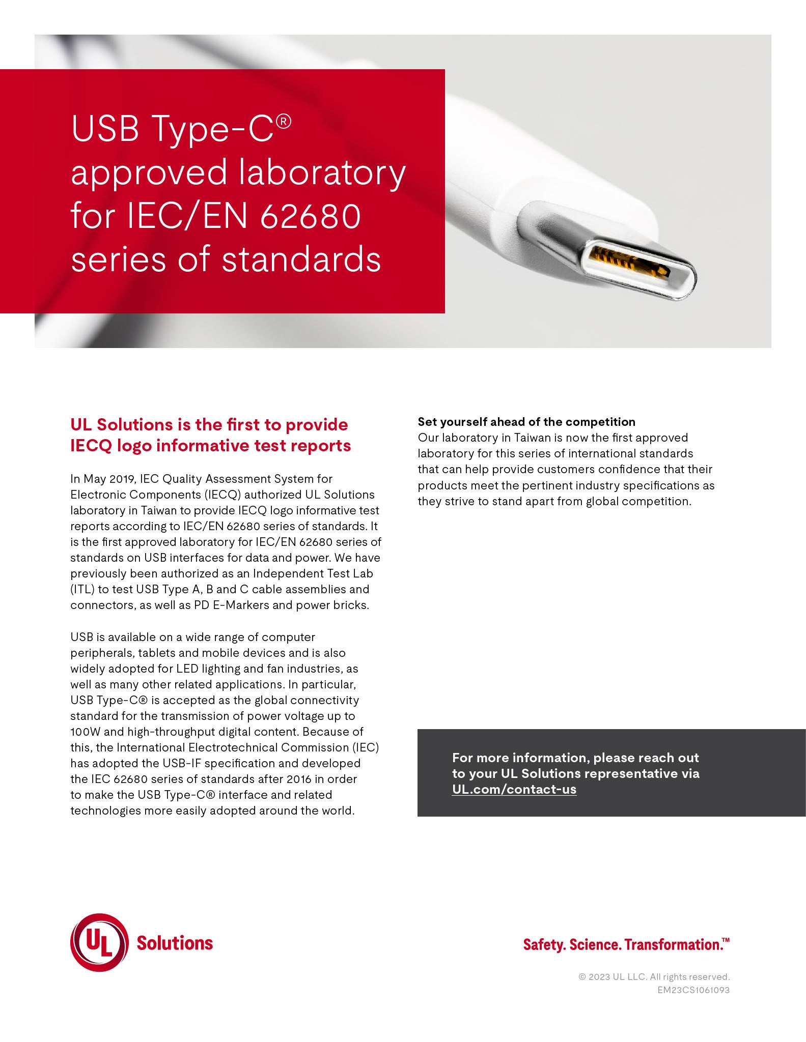 Thumbnail – USB Type-C® approved laboratory for IEC/EN 62680 series of standards